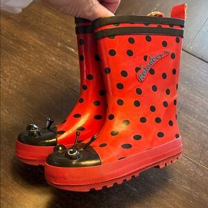 Raindeer Ladybug Red/Black Rain Boots